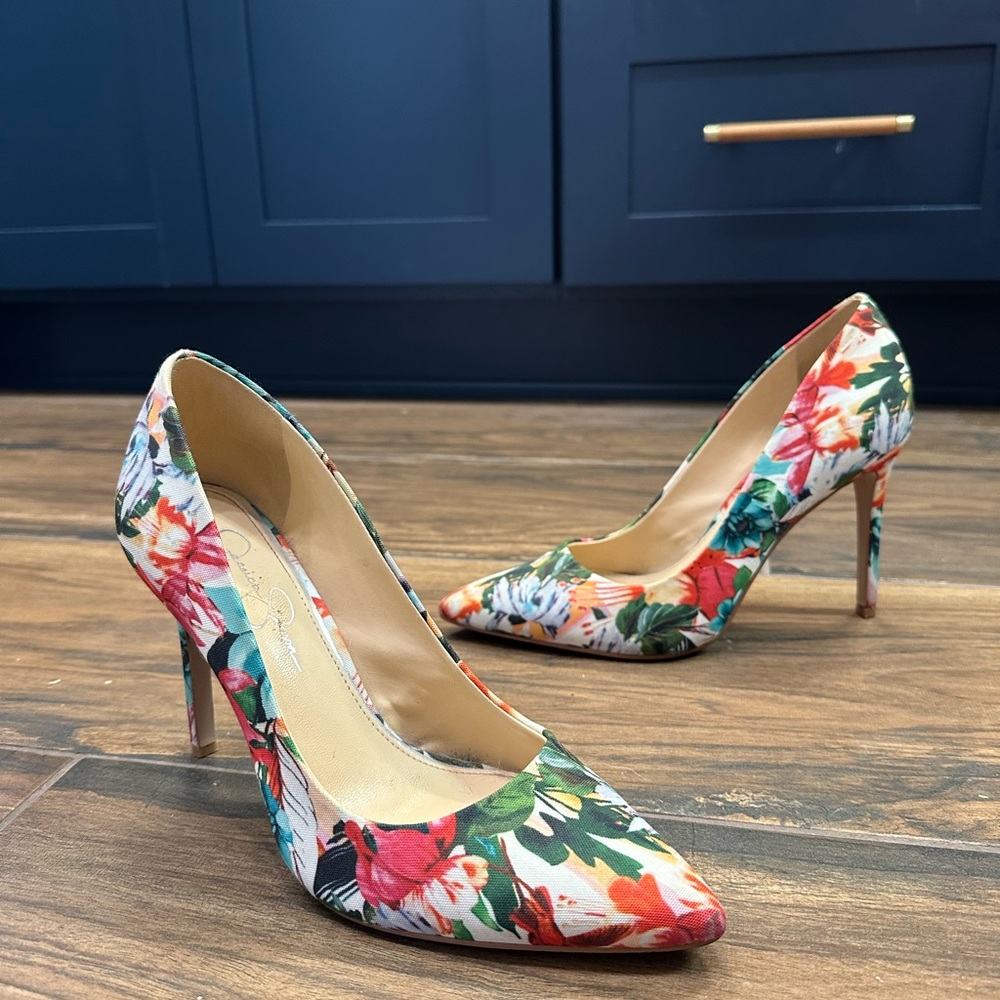 Jessica Simpson Floral Stiletto Heels - 8.5